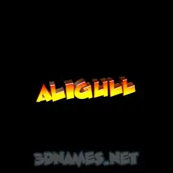 aligull in Black Background style - 3D name wallpaper