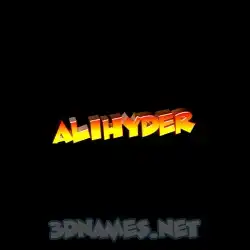 alihyder in Black Background style - 3D name wallpaper