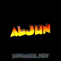 aljun in Black Background style - 3D name wallpaper