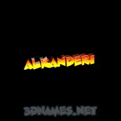 alkanderi in Black Background style - 3D name wallpaper