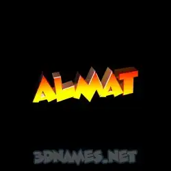 almat in Black Background style - 3D name wallpaper