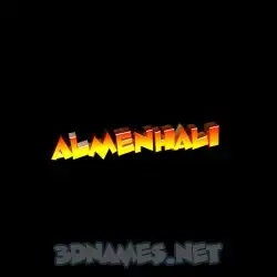 almenhali in Black Background style - 3D name wallpaper