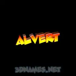 alvert in Black Background style - 3D name wallpaper