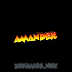 amander in Black Background style - 3D name wallpaper