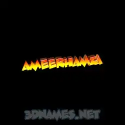ameerhamza in Black Background style - 3D name wallpaper