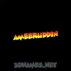 ameeruddin in Black Background style - 3D name wallpaper