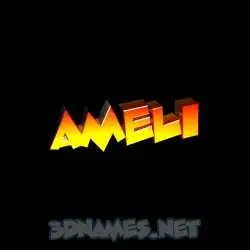 ameli in Black Background style - 3D name wallpaper