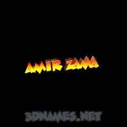 amir zama in Black Background style - 3D name wallpaper