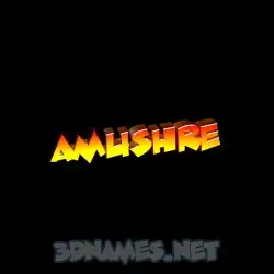 amushre in Black Background style - 3D name wallpaper