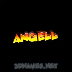angell in Black Background style - 3D name wallpaper