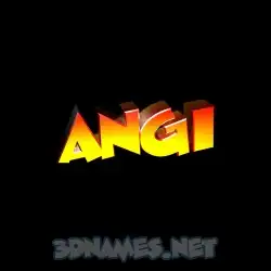 angi in Black Background style - 3D name wallpaper