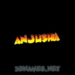 anjusha in Black Background style - 3D name wallpaper