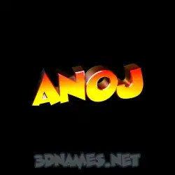 anoj in Black Background style - 3D name wallpaper