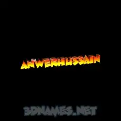 anwerhussain in Black Background style - 3D name wallpaper
