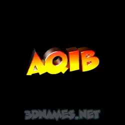 aqib in Black Background style - 3D name wallpaper