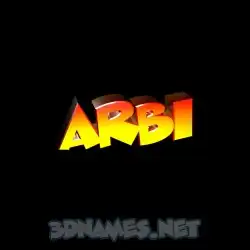 arbi in Black Background style - 3D name wallpaper