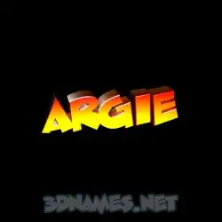 argie in Black Background style - 3D name wallpaper