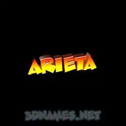 arieta in Black Background style - 3D name wallpaper