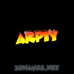 arpiy in Black Background style - 3D name wallpaper