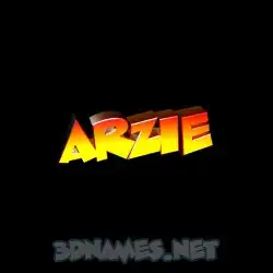 arzie in Black Background style - 3D name wallpaper