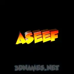 aseef in Black Background style - 3D name wallpaper