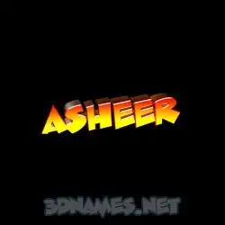 asheer in Black Background style - 3D name wallpaper