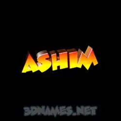 ashim in Black Background style - 3D name wallpaper