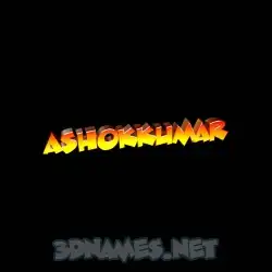ashokkumar in Black Background style - 3D name wallpaper