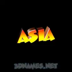 asia in Black Background style - 3D name wallpaper