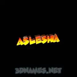 aslesha in Black Background style - 3D name wallpaper