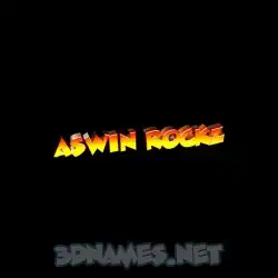 aswin rockz in Black Background style - 3D name wallpaper