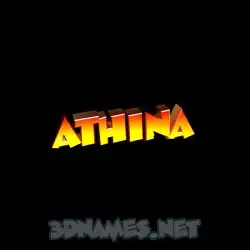 athina in Black Background style - 3D name wallpaper