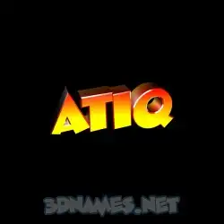atiq in Black Background style - 3D name wallpaper