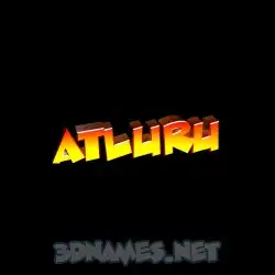 atluru in Black Background style - 3D name wallpaper