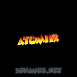 atomiix in Black Background style - 3D name wallpaper