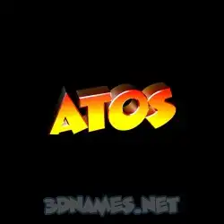 atos in Black Background style - 3D name wallpaper