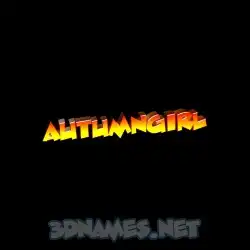 autumngirl in Black Background style - 3D name wallpaper