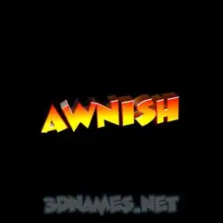 awnish in Black Background style - 3D name wallpaper