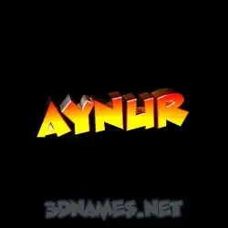 aynur in Black Background style - 3D name wallpaper