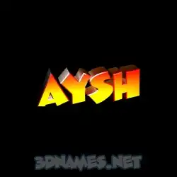 aysh in Black Background style - 3D name wallpaper