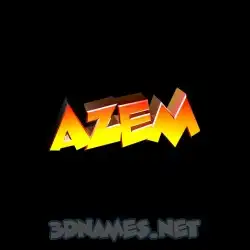 azem in Black Background style - 3D name wallpaper