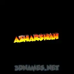 azharshah in Black Background style - 3D name wallpaper