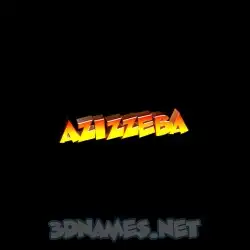 azizzeba in Black Background style - 3D name wallpaper