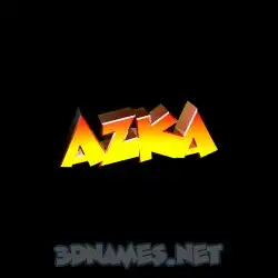 azka in Black Background style - 3D name wallpaper