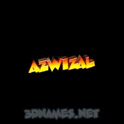 azwizal in Black Background style - 3D name wallpaper