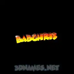 babchris in Black Background style - 3D name wallpaper