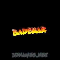 badekar in Black Background style - 3D name wallpaper