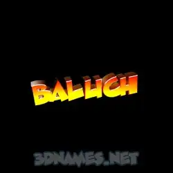 baluch in Black Background style - 3D name wallpaper