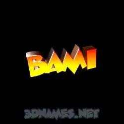 bami in Black Background style - 3D name wallpaper