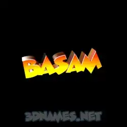 basam in Black Background style - 3D name wallpaper